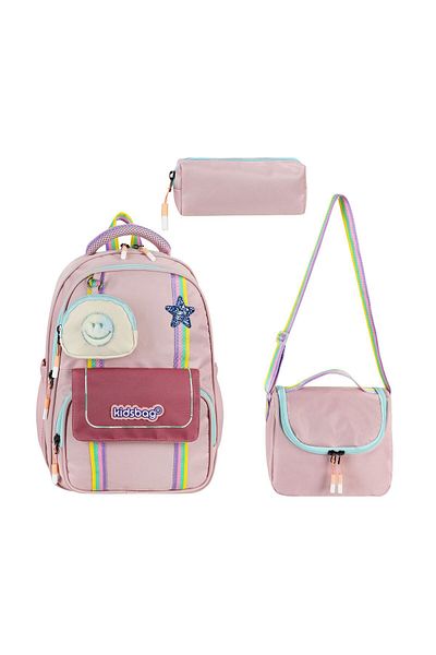 Çanta Sepetim School Bag with Thermal Lunch Bag and Pen Holder
