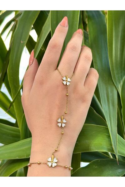 BY YASİN TOPÇU Lucky Clover Shine” Steel Hand Chain