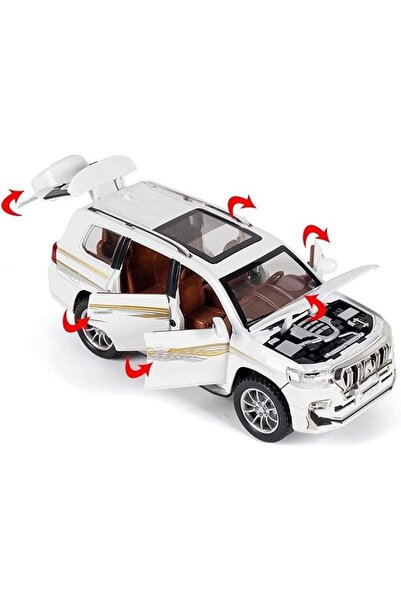 Toybox Prado Off-Road Vehicle SUV Simulation Alloy Steering Sound and Light Door Opening Function Toy Car