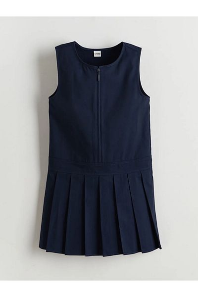 LC Waikiki Lcw kids navy blue bicycle collar girl's dress