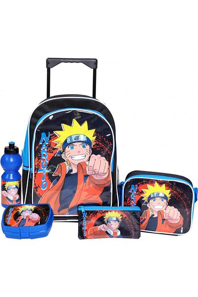 NARUTO 5-in-1 Value Set Trolley Bag with Accessories – 16/17 Inches
