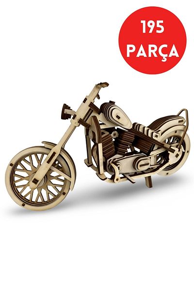 ALGWOOD Wooden Easy Rider Chopper Model – Harley Style Motorcycle Model - 3D Model Kit