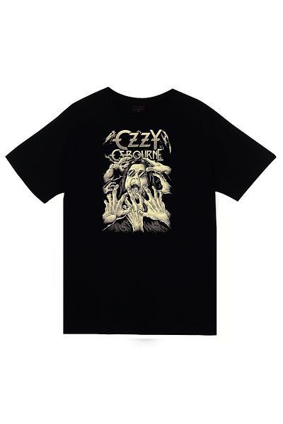 fame-stoned Ozzy Osbourne Printed Unisex 100% Cotton Black T-Shirt