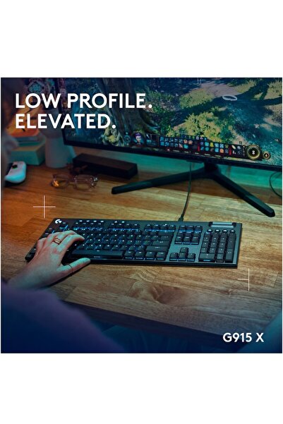 logitech G915 X Gaming Mechanical Keyboard, USB, Tactile, Low Profile, Black