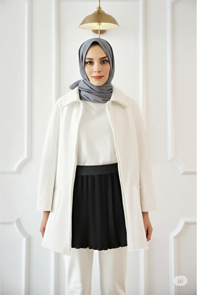 Modabenna Μαύρη γυναικεία ελαστική πλισέ γυναικεία μίνι φούστα εσωτερική επένδυση πλισέ πλισέ