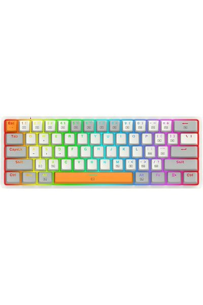 REDRAGON Tastatură mecanică de gaming Akali, iluminare RGB, comutatoare roșii, USB Type-C