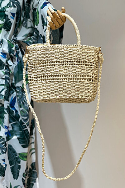 Remsa Mayo Basket Knitted Straw Bag Beach Bag 019 Beige01
