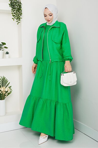 Bestenur Milda Jacket Clothes Σετ δύο τεμαχίων 1579 - Πράσινο