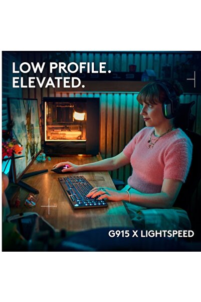 logitech G915 X LIGHTSPEED Mechanical Gaming Keyboard, Clicky, Low-Profile, Wireless, Black
