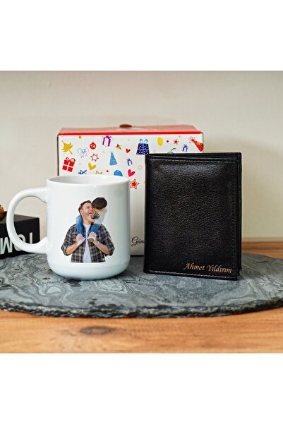 Sevilla Kişiye Özel Erkeğe Set Fotoğraflı Kupa Bardak Ve Deri Cüzdan Para Göz...