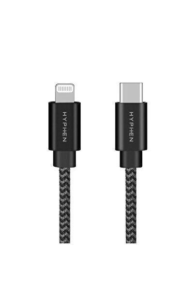 HYPHEN كابل توف تايب سي إلى لايتنينج مضفر من النايلون بقوة 20 واط - 30 سم