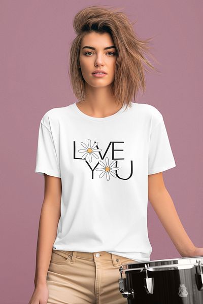 MAGORS Stil-X "I Love You" Printed Crew Neck 100% Cotton Women's Tshirt, White, Black, Red