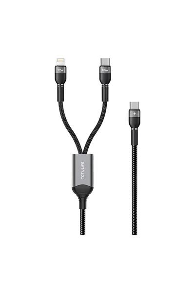 TOTUDESIGN كابل PD 2 في 1 من سلسلة Nylo بطول 1.2 متر -