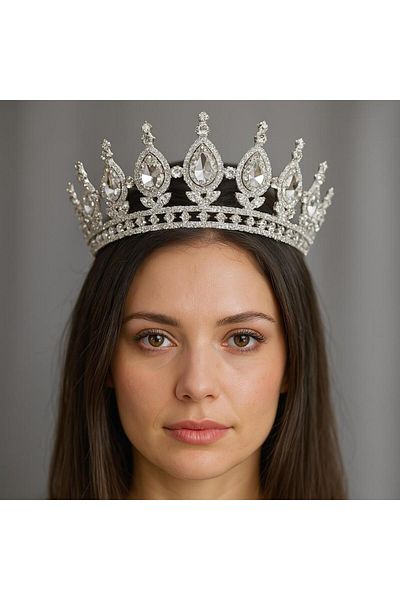 xesha Good Quality Gold Color Crown for Queen Crown Wedding Birthday Parties