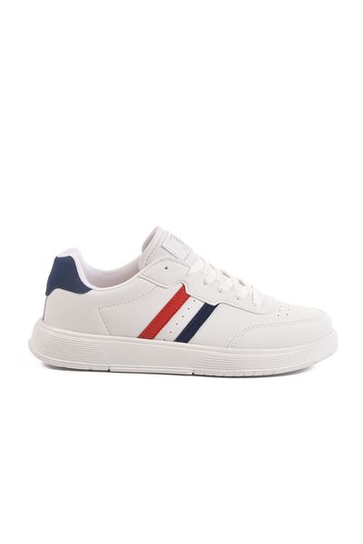 Aspor White Navy Blue Lace-Up Unisex Sports Shoes