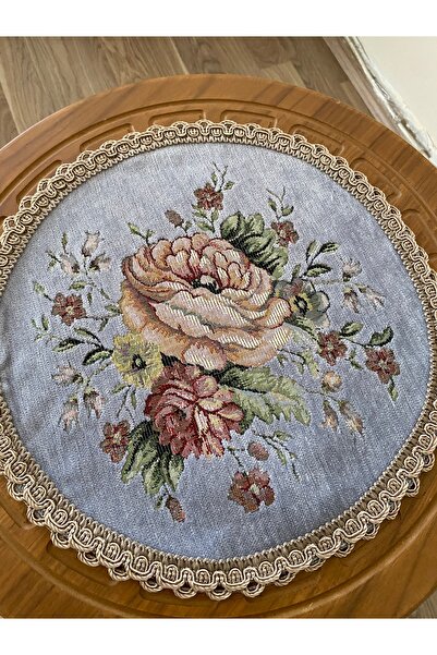 MYHOMEGOBLEN غطاء طاولة القهوة المزخرف 30×30 دائري، قطعتان