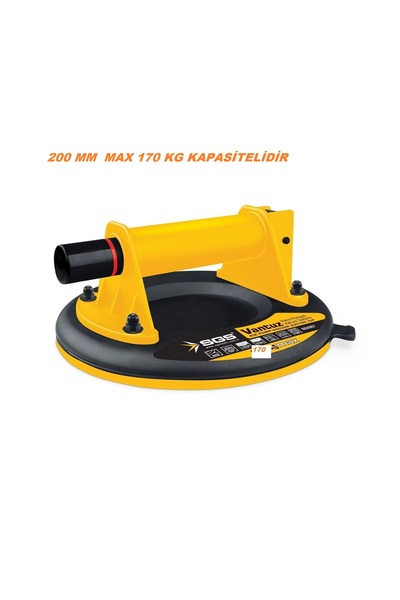 SGS HAVA POMPALI VAKUM SİSTEMİ MAX 170 KG TAŞIR DARBEYE DAYANIKLI 200 MM