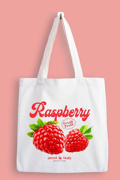 designedfy Raspberry Printed Cloth Bag, Tote Bag