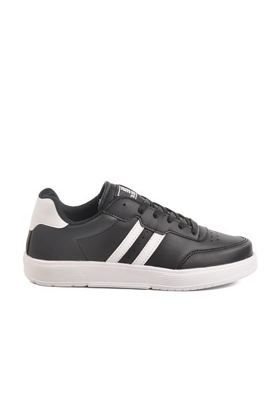 Aspor Black and White Lace-Up Unisex Sports Shoes