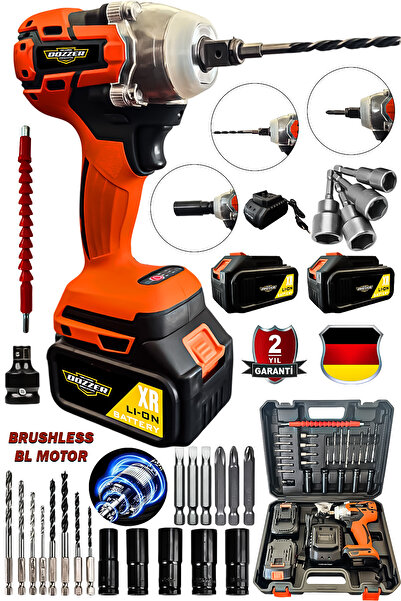 DOZZER Taycan 650 Nm Kömürsüz Motor 2x Akü Full Setli Somun Sıkma Sökme Makinesi