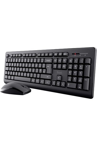Trust Kit Primo standard keyboard and wireless optical mouse, maximum resolution 1200 DPI, black