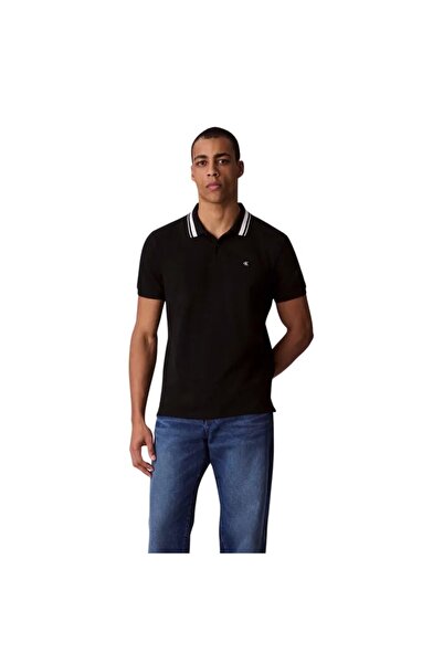 Calvin Klein Ανδρικά μπλουζάκια πόλο σε μαύρο χρώμα