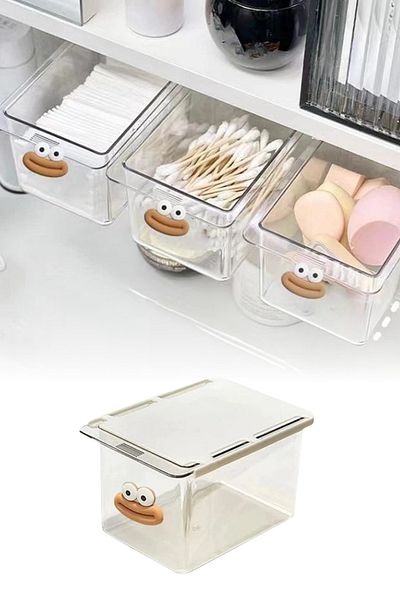 omilife Refrigerator Shelf Drawer Practical Storage Box Adjustable Transparent Organizer under Shelf Box