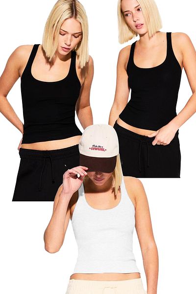 JustMORE Pack of 3 Women's Ribbed Thick Strap Basic Undershirt