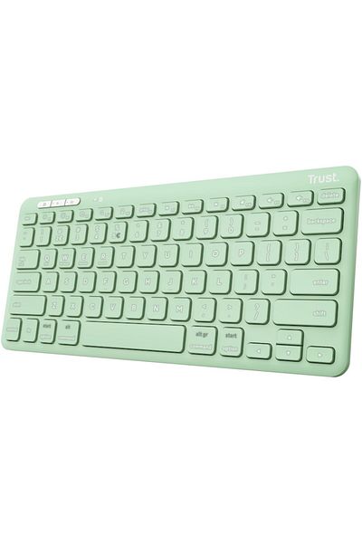 Trust Tastatură compactă wireless Lyra, RF 2.4GHz, Bluetooth, QWERTY, USB-A/USB-C, Verde
