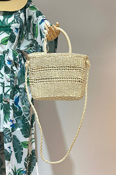 Remsa Mayo Basket Knitted Straw Bag Beach Bag 019 Beige01