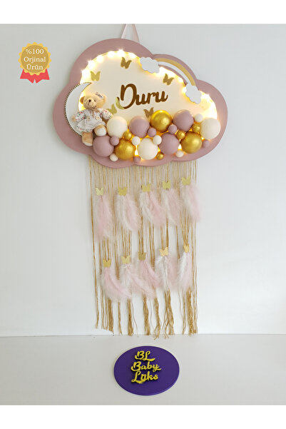 BL Baby Lüks Bubble Ledli Bulut Bebek Kapı Süsü Pudra Kenar Krem Zemin