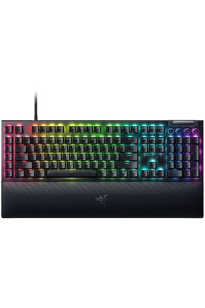 RAZER Tastatură mecanică de gaming BlackWidow V4 (comutator verde), taste ABS, aspect american, iluminare RGB, 6 taste personalizate