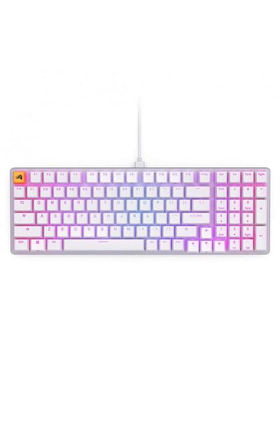 Glorious Tastatură mecanică de gaming RGB GMMK 2 de dimensiuni normale - Fox Switches, aspect american, albă