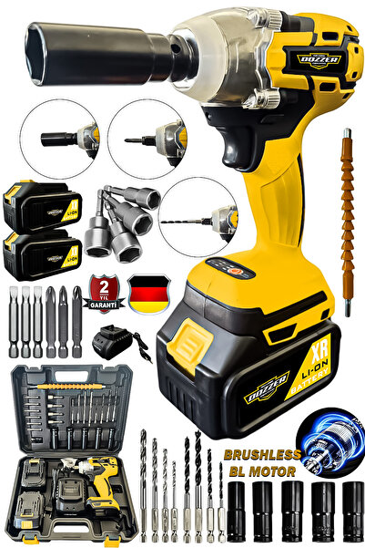 DOZZER DZ-TS650 Yüksek Torklu Kömürsüz Motor 2x Akü Full Setli Somun Sıkma Sökme Makinesi