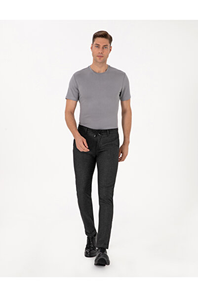 Pierre Cardin Antrasit Slim Fit Kordonlu Kanvas Pantolon 50310829-VR006