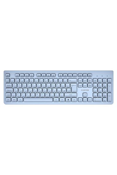 CANYON Tastatura HKB-W01 UK/US, Wireless, USB Albastru