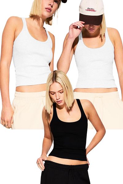 JustMORE Pack of 3 Women's Ribbed Thick Strap Basic Undershirt