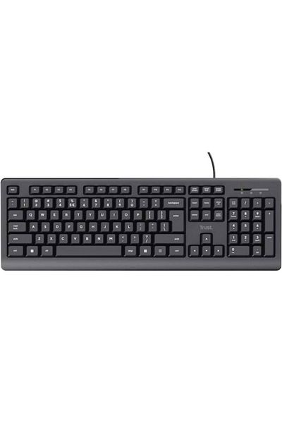 Trust Tastatură cu fir de bază, cablu de 1,8 m, USB-A, neagră