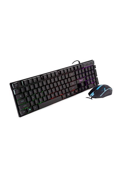 Spacer Gaming Keyboard and Mouse Kit SP-GK-01, RGB Lighting, Black