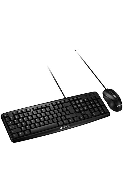 CANYON Kit Tastatură și Mouse SET-1, USB, Marea Britanie, Negru