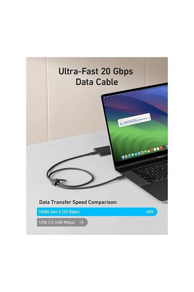 Anker كابل USB-C إلى USB-C بطول 3 أقدام وقوة 240 واط وسرعة 20 جيجابت في الثانية، قائم على Bio-Based -
