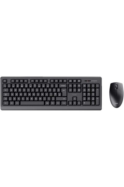 Trust Kit Primo standard keyboard and wireless optical mouse, maximum resolution 1200 DPI, black