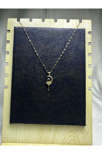 Mutenaura Stainless Steel Crescent Necklace