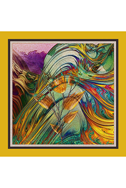 Sultan İpek وشاح/باندانا منقوشة بأوراق الشجر 48x48