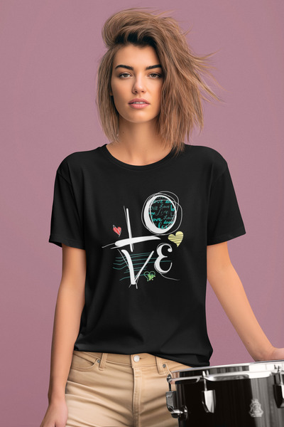 MAGORS STIL-X TRIUC DE DAMA 100% BUMBAC CU GOLI DE BICICLETA CU PRINT "I LOVE YOU", ALB, NEGRU, ROSU