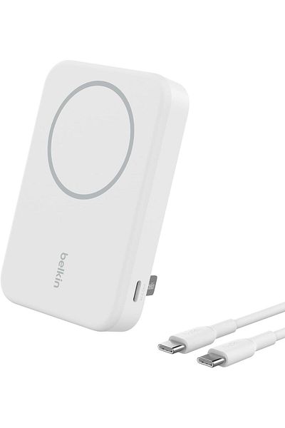 Belkin Powerbank Qi2 Wireless 10000mAh Kick Stand - white