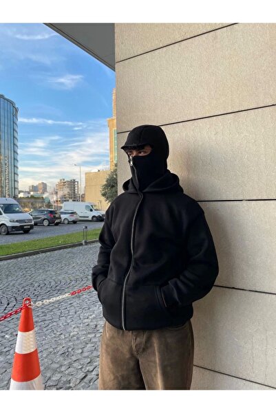 mzpkartan Samurai Hooded ZIP Φούτερ με φερμουάρ - Μαύρο