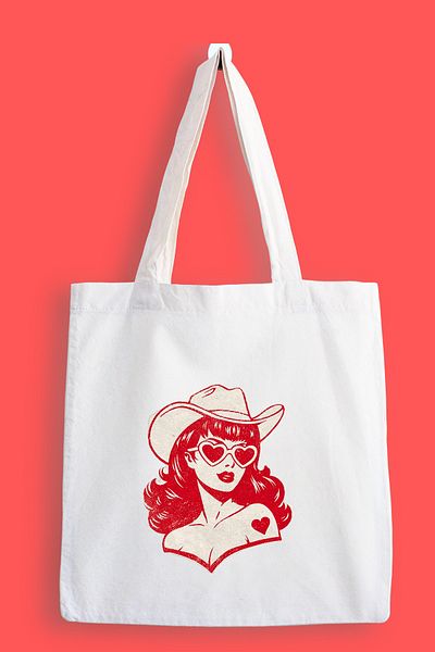 designedfy Cowboy Girl Printed Cloth Bag, Tote Bag