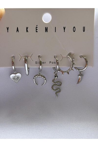 Bestofcase Snake Detailed Multiple Detail Bijoux Earrings
