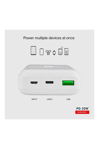SBS باور بانك 20000 مللي أمبير/ساعة أبيض TTBB20000PD20W
